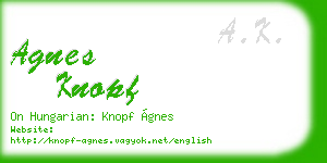 agnes knopf business card